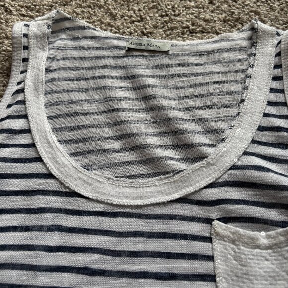 Angela Mara Tank Top with Sparkle Dots on Pocket and around Neck - Size XL - Picture 3 of 7